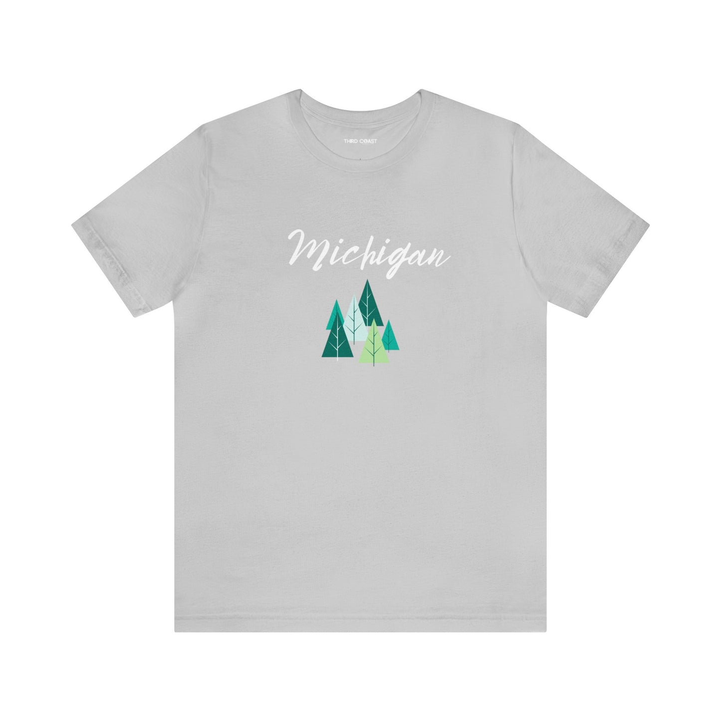 Michigan T-shirt with Pine Trees -Unisex Jersey Short Sleeve Tee