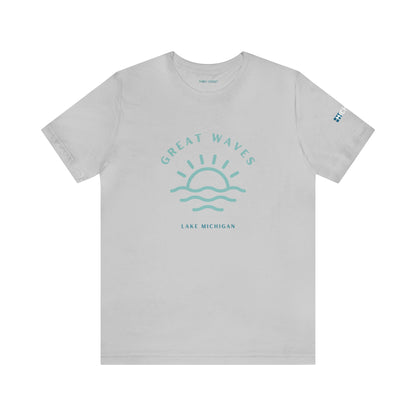 Great Waves Lake Michigan -Unisex Jersey Short Sleeve Tee