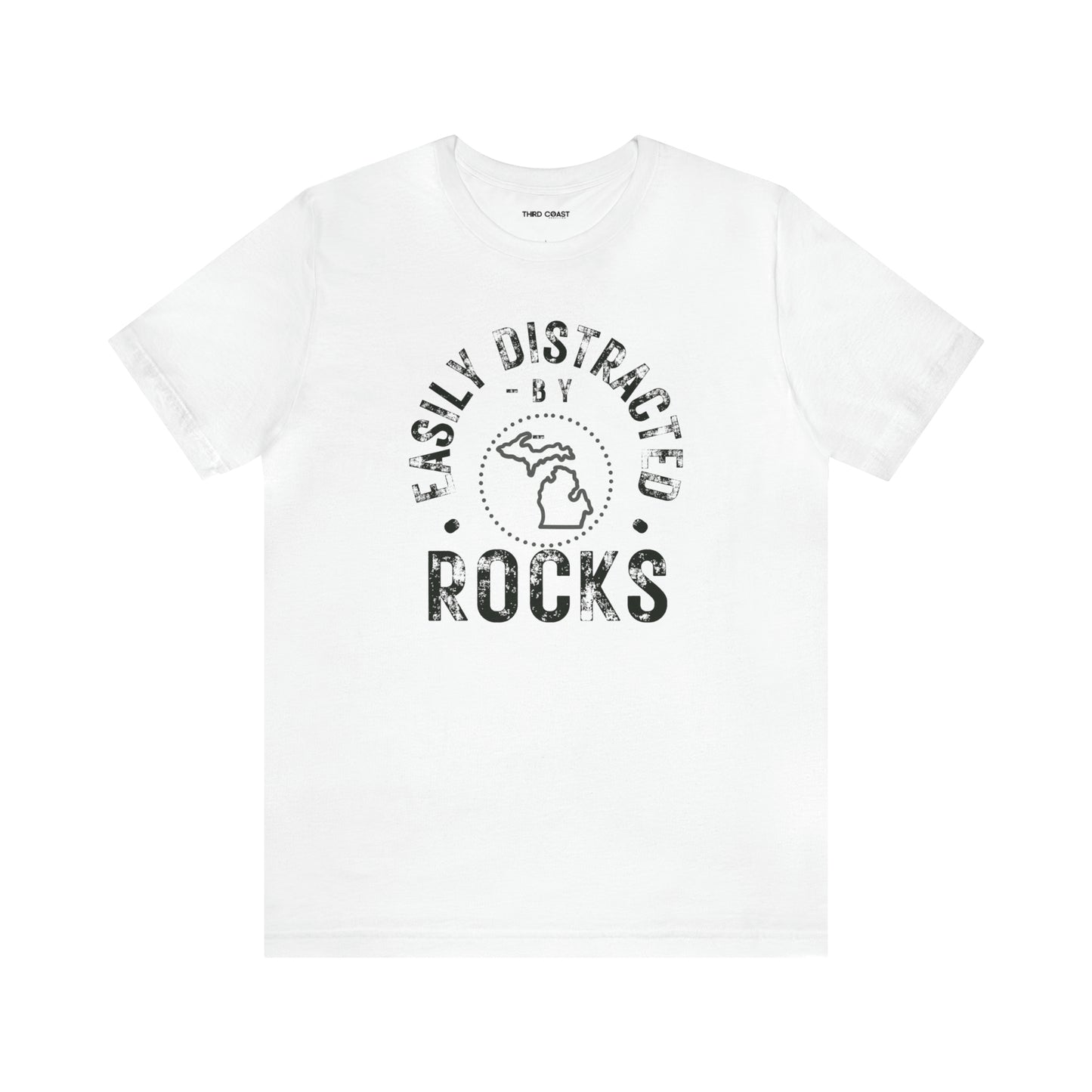 Easily Distracted by Rocks, Unisex Jersey Short Sleeve Tee