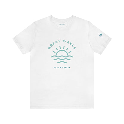 Great Waves Lake Michigan -Unisex Jersey Short Sleeve Tee