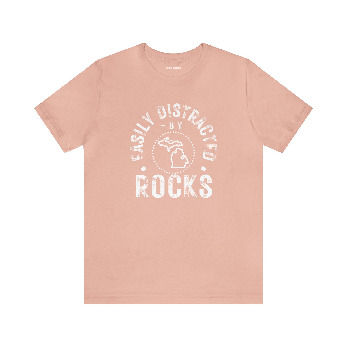 Easily Distracted by Rocks, Unisex Jersey Short Sleeve Tee