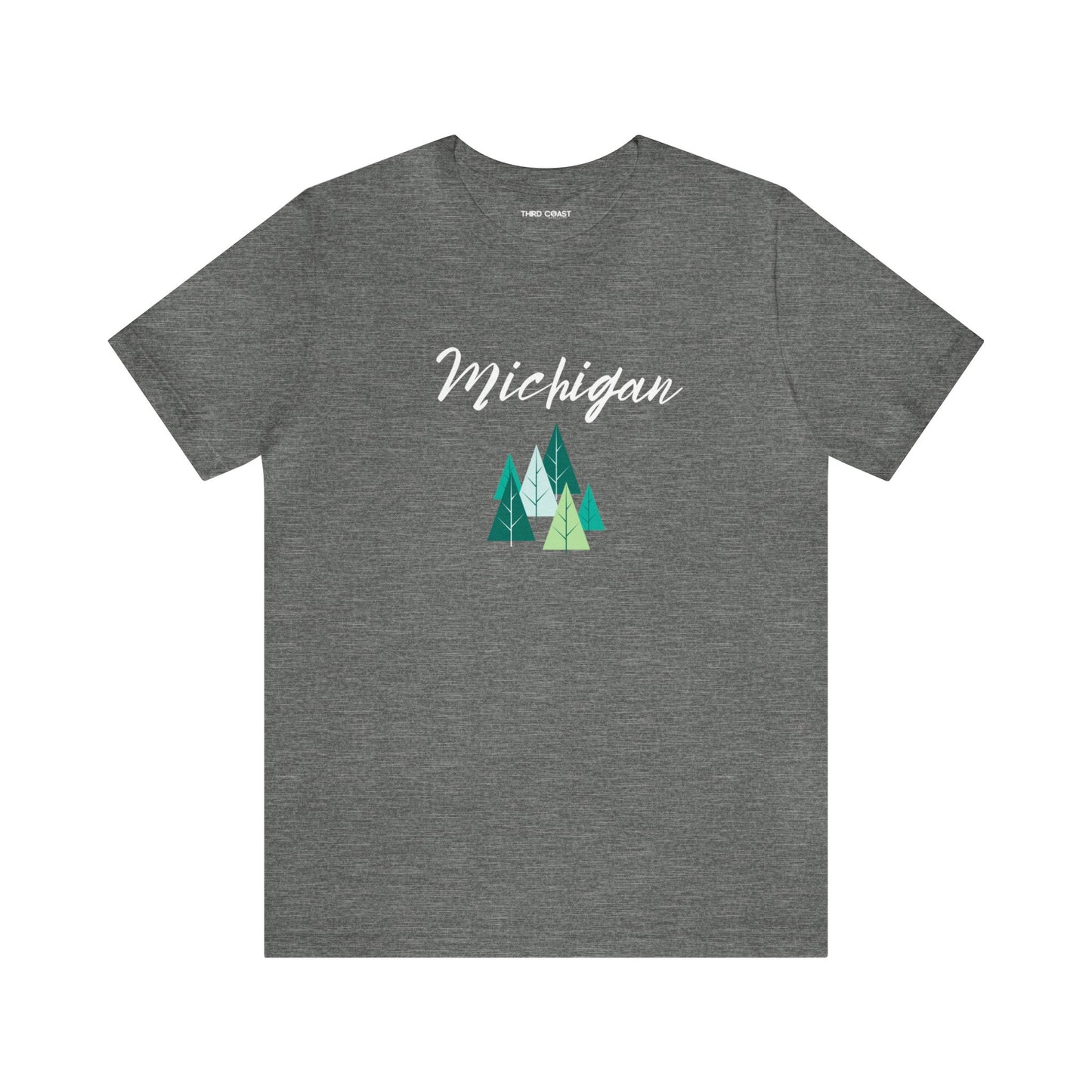 Michigan T-shirt with Pine Trees -Unisex Jersey Short Sleeve Tee