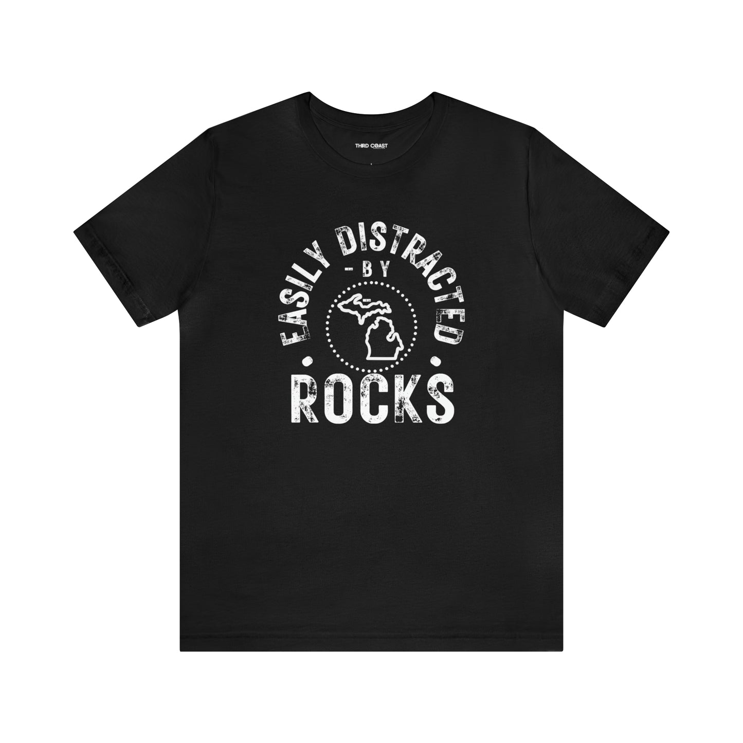 Easily Distracted by Rocks, Unisex Jersey Short Sleeve Tee