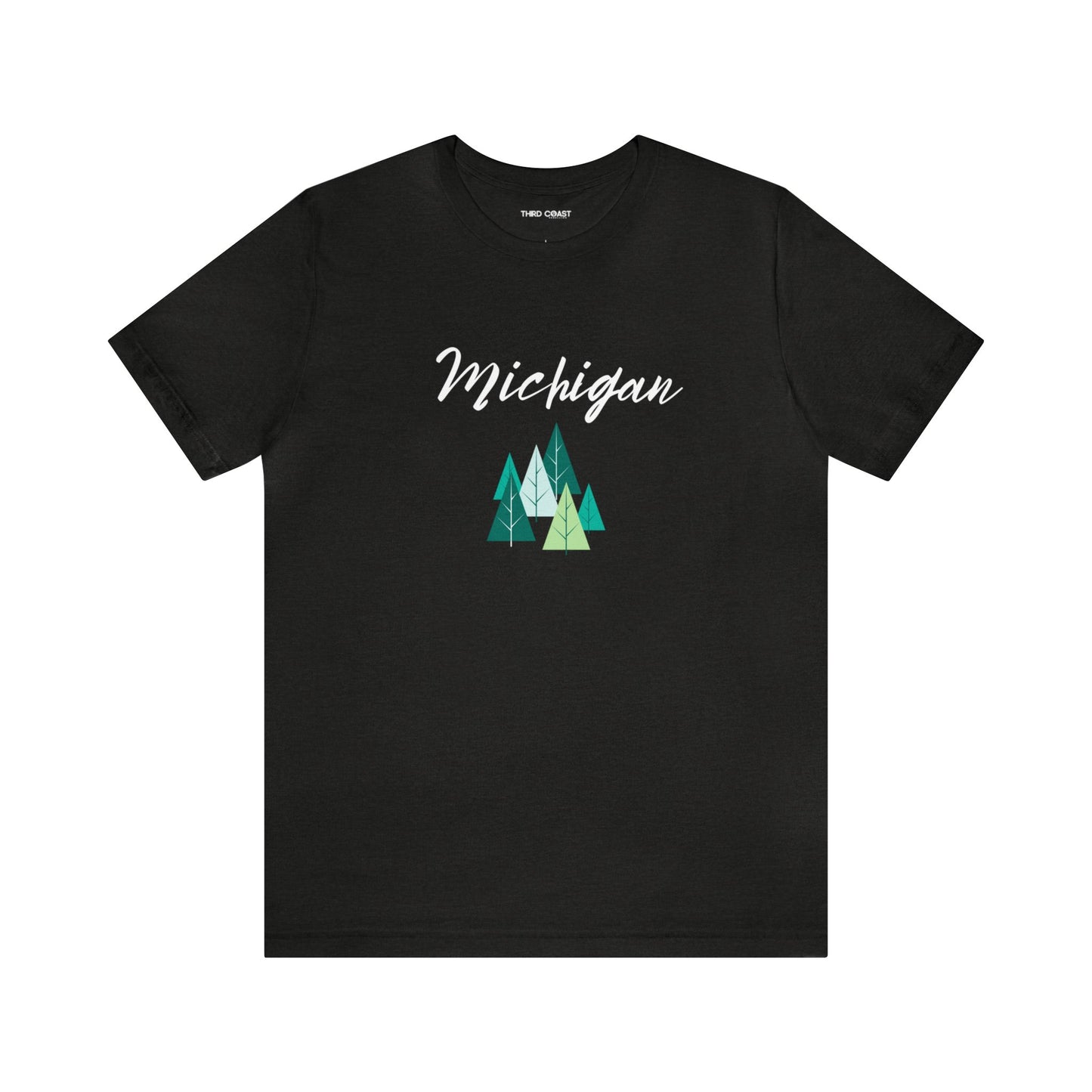 Michigan T-shirt with Pine Trees -Unisex Jersey Short Sleeve Tee