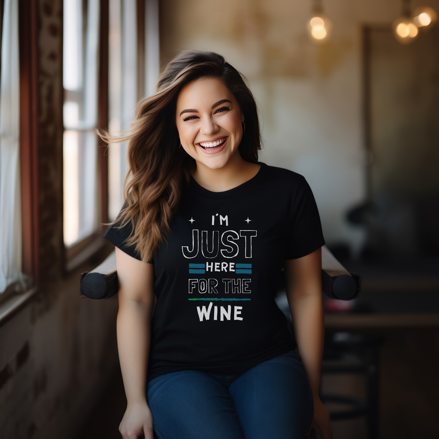 "I'm Just here for the Wine" -Unisex Jersey Short Sleeve Tee